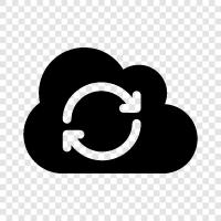 online synchronization, online backup, online storage, online backup software icon svg