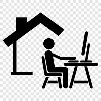 online work from home, telecommuting, flexible work from home, remote icon svg