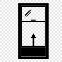 Fensterfenster öffnen, Fensterschutz öffnen, Fensterschutz für Fenster öffnen, Fenster öffnen symbol