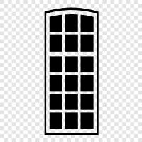 open, window panes, window treatments, window blinds icon svg