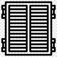 open, shut, curtain, window treatment icon svg