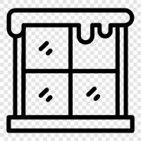 open, close, curtains, window treatment icon svg