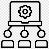 organizational network, network diagram, network topology, communication network icon svg