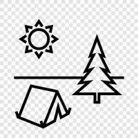 outdoors, hiking, backpacking, camping gear icon svg