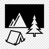 outdoors, camping gear, camping tips, camping destinations icon svg