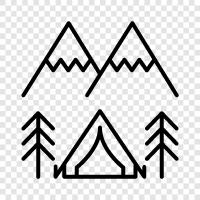 outdoors, hiking, fishing, backpacking icon svg