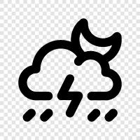 overcast, rain, thunder, lightning icon svg