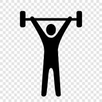 overhead lift, weightlifting, muscle building, strength training icon svg