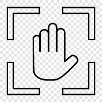 palm scan, fingerprint, biometric, hand scan icon svg