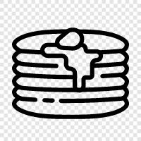 pancakes, fluffy pancakes, American pancakes, French toast icon svg