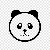 panda cub, panda habitat, panda population, Panda icon svg