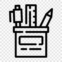 paper, stationary, pencils, pens icon svg