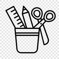 paper, writing, pens, paper clips icon svg