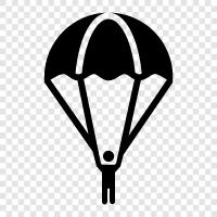 parachute, chute, canopy, open icon svg