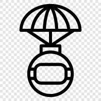 parachute, jumping, flying, canopy icon svg