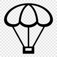 parachute, jump, jump from, jump out icon svg