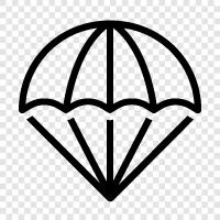 parachute, parachute opening, parachute deployment, parachute malfunction icon svg