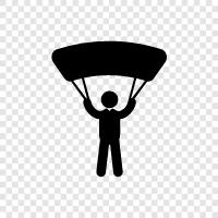 parachutes, jump, sky diving, canopy icon svg