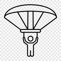 paraglide, flying, glider, flying machine icon svg