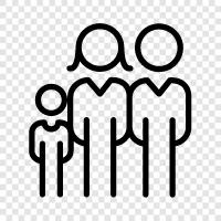 parents, children, siblings, aunts icon svg