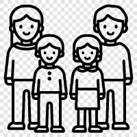 parents, children, siblings, cousins icon svg