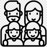 parents, children, siblings, cousins icon svg