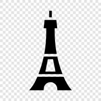 Paris, France, architecture, engineering icon svg