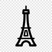 Paris, France, Parisian architecture, landmark icon svg