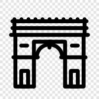 Paris, France, monument, Triumph icon svg