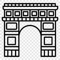 Paris, France, Triumphal arch, French icon svg