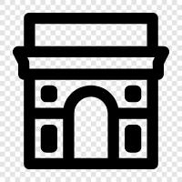 Paris, France, monumental architecture, Triumphal arch icon svg