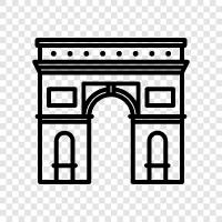 Paris, France, monument, neoclassical icon svg