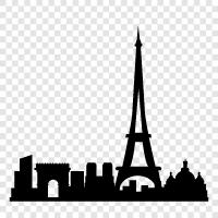 Paris, France, City of Lights, French Culture icon svg