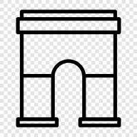 Paris, France, Triumphal arch, French monument icon svg