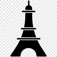 Paris, France, architecture, engineering icon svg