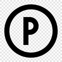 Parkplatz, Parkgarage, Parkhaus, Parkdeck symbol