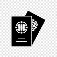 passport stamps, passport application, passport renewal, passport photos icon svg