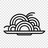 pasta dishes, spaghetti, macaroni, rigatoni icon svg