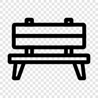 patio bench, deck bench, outdoor furniture, garden bench icon svg