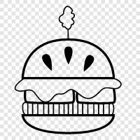 patty, bun, hamburger, Hamburger King icon svg