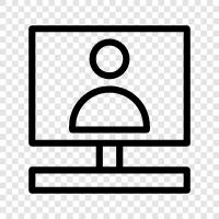 pc user, laptop user, computer user training, computer user support icon svg