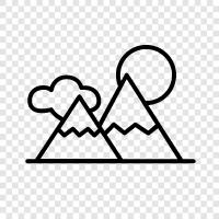 peak, summit, ascent, location icon svg