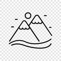 peak, summit, ridge, Mountain icon svg