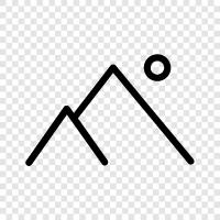 Gipfel, Bergrücken, Bergkette, Bergspitze symbol