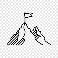 peaks, mountainside, snow, ice icon svg