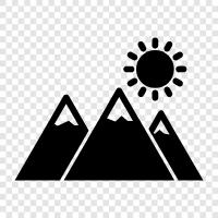 peaks, mountains, skyline, rocks icon svg