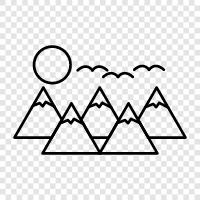 peaks, summits, ranges, highlands icon svg