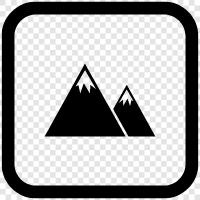 peaks, highlands, mountaintops, snowcapped icon svg