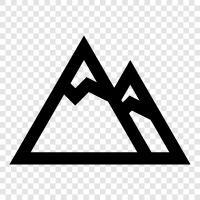 peaks, highlands, hills, mountainside icon svg