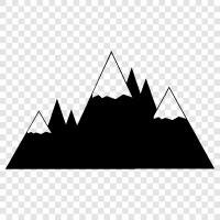 peaks, rock formations, snow, ice icon svg